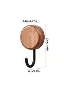 1 pieza/2 piezas/4 piezas Ganchos de pared de madera elegantes y adhesivos - Perchero decorativo de pared de gran resistencia para sombreros y abrigos, adecuado para toallas, llaves y accesorios - Soporte de almacenamiento de gancho único de moda, ideal para decoración del hogar, perchero de sombreros, toallero - Multicolor - Ver 2