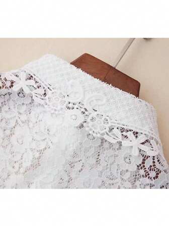 1pc Fashionable Elegant White Lace Collar For Dress For Christmas Decor