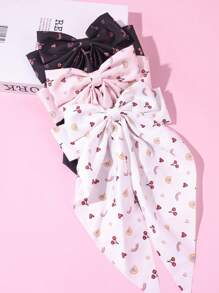 3pcs Little Girls Cute Star, Moon, Bow Hair Clips, Minimalist & Creative Hair Accessories