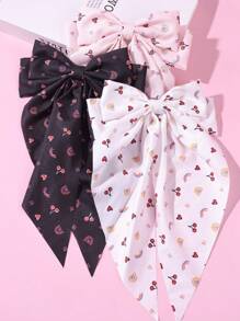 3pcs Little Girls Cute Star, Moon, Bow Hair Clips, Minimalist & Creative Hair Accessories