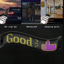 Luz LED con logotipo del ojo del diablo para coche, panel de píxeles LED programable con aplicación, luz nocturna, pantalla LED flexible programable DIY para accesorios de coche/camión - 1 pieza - Ver 5