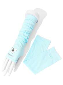 1 Pair Women Luminous Butterfly Ice Sleeves, Sun Protection Arm Sleeves