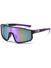 1pc Women's Integrated Ski Goggles, Colorful Coated Sports Windproof Driving Cycling Glasses Easy Comfort Casual Outfits Outdoor Cycling Glasses For Summer Beach Vacation,Outdoor,Travel Autumn Accessories Goggles