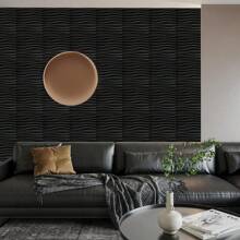 Minimalistic Geometric Pattern Wall Panel For Indoor Wall Decoration, 12/20/30pcs PVC 3D Decorative Wall Panel For Home Living Room - Pure White - View 4