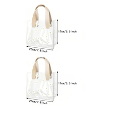 Ins 风格精致礼盒套装，雏菊礼品袋，透明手提包，婚礼礼品袋，礼品盒，婚礼糖果盒（1 大+1 小），不含丝带 - 米色 - 查看 15