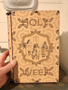 1Set Easter Wooden Holy Week Book Playset Holy Week Gift Teaching Aid Family Gift Retro Easter Heirloom DIY Easter Resurrection Scene Decor Handmade Vintage Easter Story Display Home Decor Gifts Birthday Graduation