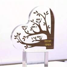 1pc Custom Acrylic Family Tree Heart Plaque - Perfect Gift For Mom On Christmas & Mother's Day, Birthday | Versatile Indoor/Outdoor Decor | Personalize With 3-10 Names | Ideal For Home, Office, Living Room, Bedroom, Bar, Cafe, And Restaurant,Personalized Gifts,Personalized Ornaments, Christmas Gifts,Personalized Christmas Ornaments, Holiday Gifts - Multicolor - View 8