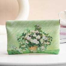 2pcs Set - Oil Painting Coin Purse, Women Mini Ultra- Coin Wallet, Sanitary Napkin Pouch, Small Carry Bag - Multicolor - View 15