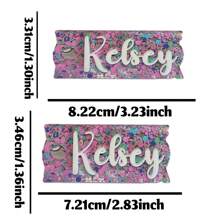 Personalized Acrylic Name Plate For Cup, Customized Lettering Name, Cup Decor, Water Bottle Accessory - Multicolor - View 6