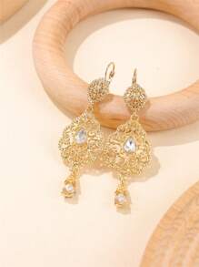 一对复古宫廷风耳环，沙特阿拉伯新娘时尚耳环，适合婚礼、派对、节日礼物和情人节配饰。 - 彩色 - 查看 9