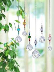 Juego de 6 piezas de captadores de luz solar de cristal con colgantes prismáticos, creadores de arcoíris y chakras para decorar ventanas, patios, habitaciones, jardines, bodas y el hogar