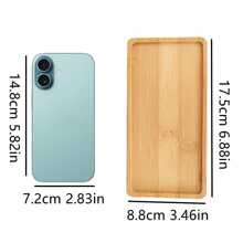 1 个 17.5 厘米/6.88 英寸椭圆形竹托盘、珠宝竹托盘、长方形托盘、方形杯垫 - 彩色 - 查看 5