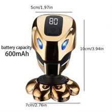 1pc Gold 7D Bald Head Electric Shaver For Men, Quick Shaving For Commuting & Dating, Quickly Shaves And Trims Bald Head, Smart Battery Display, Comes With USB Charging Cable And Cleaning Brush, Upgraded Motor For Efficient Use, Suitable For Men's Haircut And Daily Cleaning, Great Gift For Husband