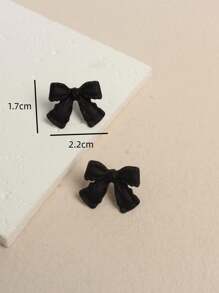 1 Pair Fashionable Black Bow Design Stud Earrings, Personalized Earrings For Women