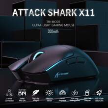 X11 59g Superlight Wireless Gaming Mouse With Grip Tape, RGB Charging Dock,PixArt PAW3311,BT/2.4G Wireless/Wired Pc Mouse, 22KDPI,5 Programmable Buttons For Pc