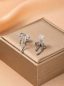 1 para eleganckich kolczyków z kokardką dla kobiet, kolczyki do uszu z klipsem, odpowiednie do codziennego noszenia i jako prezent