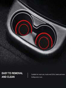 2 件装防滑防尘垫通用硅胶汽车杯架杯垫，适合大多数车辆 - 彩色 - 查看 5