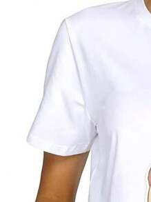 MODAS CHOPIS BLUSA O PLAYERA CUELLO REDONDO MANGA CORTA COLOR BLANCA CON DISEÑO DE PUG TIERNO - Blanco - Ver 3