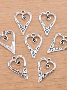 50 cái/30 cái/10 cái Mặt dây chuyền hình trái tim mạ bạc dùng làm đồ trang sức Hoa tai Vòng cổ Phụ kiện DIY - Nhiều màu - Xem 5