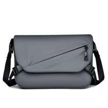 Men's Solid Color Flap Crossbody Multi-Function Pouch