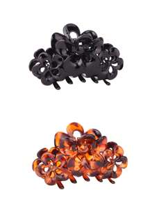 1 件优雅镂空花朵夹发夹法式复古后脑勺大号盘发夹女士发夹发夹发夹发夹接发夹，沙滩配饰，爪夹秋冬发饰女士度假装女士 - 彩色 - 查看 11