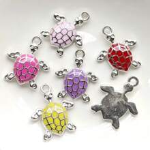 10 piezas Colgantes de tortuga de 28x24mm de acrílico de colores para hacer joyas DIY, descubrimientos, pulseras y accesorios de pendientes