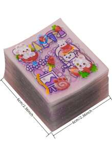 Paquete de 100 pegatinas de niña de dibujos animados, diseños surtidos para manualidades DIY, papelería, journals de balas, estilos aleatorios - Multicolor - Ver 3