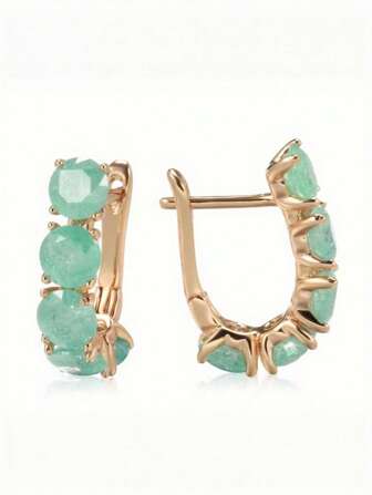 1 件迷人多色冰合成锆石女士耳环，适合女孩派对珠宝生日礼物夏季珠宝