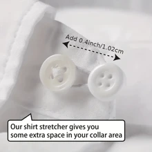 8/9Pcs Clip-On Button Extenders, Adjustable Shirt Collar & Cuff Stretch Sewing-Free Buttons - Multicolor - View 8