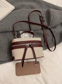 1 Pc New Small Capacity Girls' Pu Material Handbag With Removable And Adjustable Crossbody Strap, Zipper Closure Design, Unique And Fashionable For Travel, Commuting, Shopping, And As A Gift For Friends - Handbag - View 4