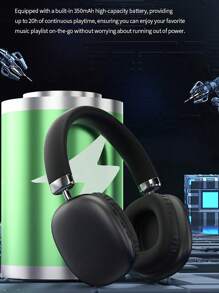 黑色无线耳机，带麦克风，强劲低音，记忆海绵耳罩，HiFi音质，轻巧可折叠，适合健身、看电视、旅行、居家办公等多种场合。 - 彩色 - 查看 9