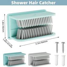 Large Shower Wall Hair Catcher, White Drain Hair Catcher With Silicone Bristle, Hair Trapper, Shower Drain Collector, Hair Grabber, Hair Tub Porcupine, Hair Drain Catcher, Bathtub Protector Reduce Shower Drain Clog And Start Hassle-Free Plumbing Maintenance. No More Chasing Loose Hairs; Let This Drain Protector Be Your Tub's Drain Saver. Back To School - Multicolor - View 4