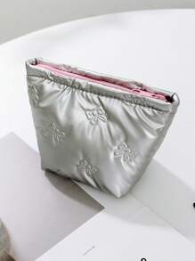 1 Pieza/Set Bolsa de Maquillaje Plateada Impermeable, Bolsa de Lavado, Bolsa de Maquillaje Portátil Elegante y Casual, Bolsa de Maquillaje Multifuncional y Sencilla, Bolsa de Almacenamiento Grande, Puede Usarse para Accesorios como Carteras, Lápices Labiales, Toallas Sanitarias, Monedas, Llaves, Bolsas de Almacenamiento de Viaje, Gafas de Sol, etc. Adecuado para Mujeres, Niñas, Adolescentes. Regalo de Cumpleaños, Regalo de Aniversario, Regalo para Madres. Bolsa de Maquillaje Impermeable.