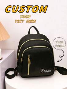 Customized, Can Be Printed With Personalized Name Or Holiday Greetings. Mini Stylish, Versatile, Casual And Cute Nylon Zipper Backpack. Lightweight Coin Purse, Perfect For Teenagers' Daily Use, Going Out, Travel And Shopping. Suitable For Christmas, Thanksgiving, Back To School Season - Multicolor - View 1