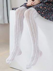 1pc Girls Comfortable And Breathable Vertical Striped Lolita Fishnet Tights, Suitable For Fashion, Daily Wear, Dance, Party - Multicolor - View 1