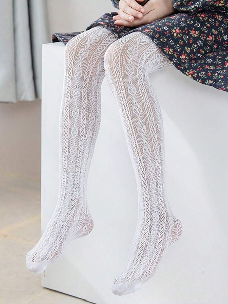 1pc Girls Comfortable And Breathable Vertical Striped Lolita Fishnet Tights, Suitable For Fashion, Daily Wear, Dance, Party - Multicolor - View 1