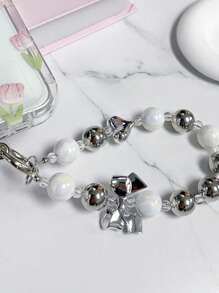 1 móc khóa hình trái tim nhiều màu sắc sáng tạo, ốp điện thoại di động nơ thanh lịch phụ kiện tự làm, mặt dây chuyền nữ tính - Nhiều màu - Xem 5