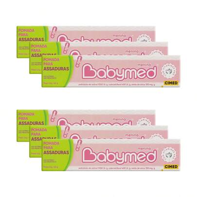 Kit 6 Pomadas Para Prevenção De Assaduras Babymed Rosa 45g