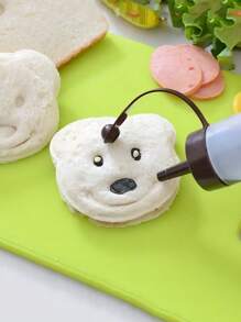 1件/2件/5件/塑料卡通熊三明治切割机迷你卡通熊面包刀午餐烘焙模具创意动物主题厨房小工具适用于儿童厨房小工具 - 彩色 - 查看 7