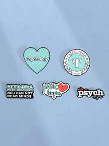 5 件装不，我无法读懂心灵心理学珐琅别针关爱心理健康金属胸针翻领背包徽章珠宝礼物