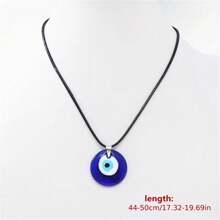 1pc Devil's Eye Circular Pendant Necklace, Minimalist & Fashionable