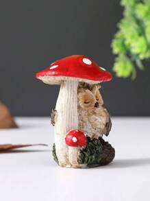 1pc-Owl Mushroom Design Decoration Craft, Home Decor Ornament, Home Decoration Festival,Desktop Decoration,Decorative Ornaments Creative,Room Decor,Ideal For Spring Room And Living Room Decor Gifts Birthday Graduation
