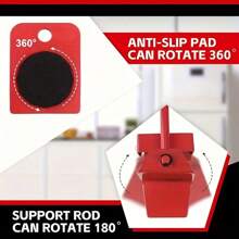 5Pcs Heavy-Duty Plastic Furniture Moving Tool Set With Red Lever & Rollers - Ideal For Lifting & Moving Large Appliances And Heavy Furniture