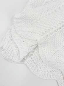 FOR BEAUTY 春夏新款收腰性感露背吊带针织连衣裙，适合女士海滩、度假、音乐节等场合穿着，时尚优雅的波西米亚风白色沙滩裙，新年必备单品