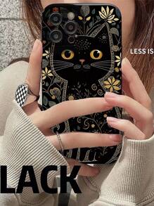1pc Minimalist Cat Eye Skin-Friendly Anti-Drop TPU Phone Case Compatible With IPhone 17/11, 16 Pro Max, 16 Pro, 16, 15 Pro Max, 14 Pro Max, Galaxy S25 Series, A16, Honor X6A, X7B, X8B, 13C, Note 13, Hot 60ro, Smart 8