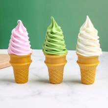 1/2pcs Random Realistic Fake Ice Cream Cone Model, Commercial Sundae Display, Showcase Decoration, Photography Prop - Multicolor - View 8