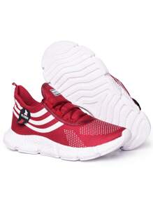 Men's Women's Gym Tennis Shoes White Soft Lightweight Cheap Comfortable Soft For Sports Everyday - 紫紅色 - 查看 3