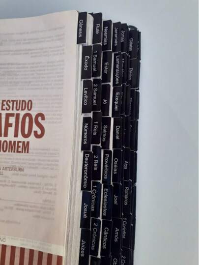 Abas Adesivas Marcador Índice Para Bíblia na cor preta Abas Para Bíblia Evangélica, Letra Bastão