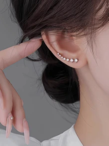 1 Pair Women's Earrings Set: Cubic Zirconia Big Dipper Stud Earrings, Cubic Zirconia Crawler Earrings, Fashion Rhinestone Hanging Earrings, 7-Stone Diamond Earrings, Boutique Design Luxury Stud Earrings