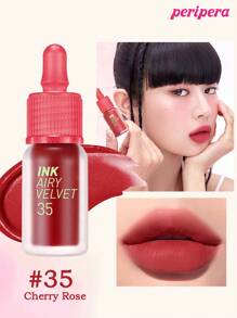 Peripera K-Beauty Ink Airy Velvet 唇彩，高色素色，持久，轻盈，无麸质，不含防腐剂，天鹅绒哑光唇膏，液体唇膏，顺滑，持久，韩国美容，韩国化妆品